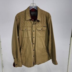 Eddie Bauer Men's Beige Quilted Shirt Jacket
